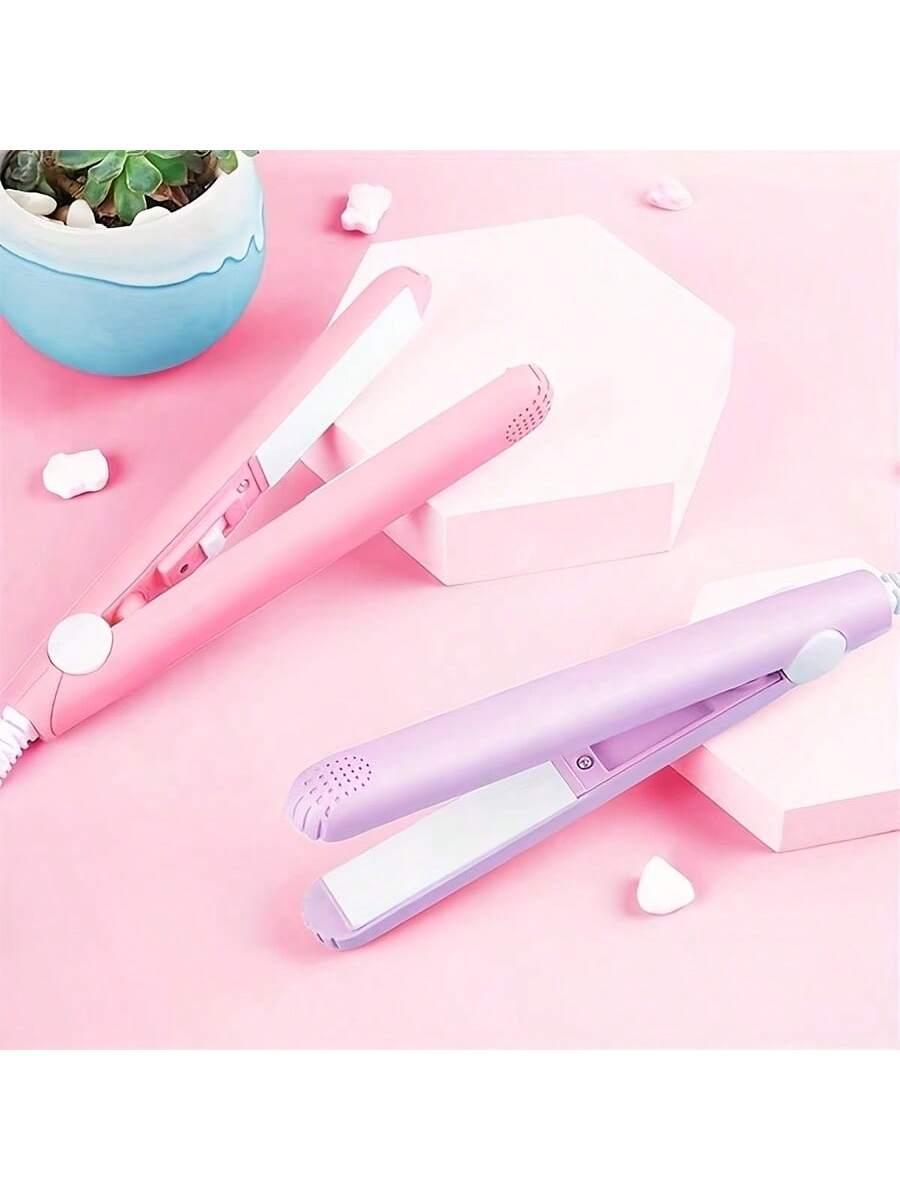  Mini Straightening Iron – Multi‑Color Ceramic Plates, Quick Heat & Bangs Curler