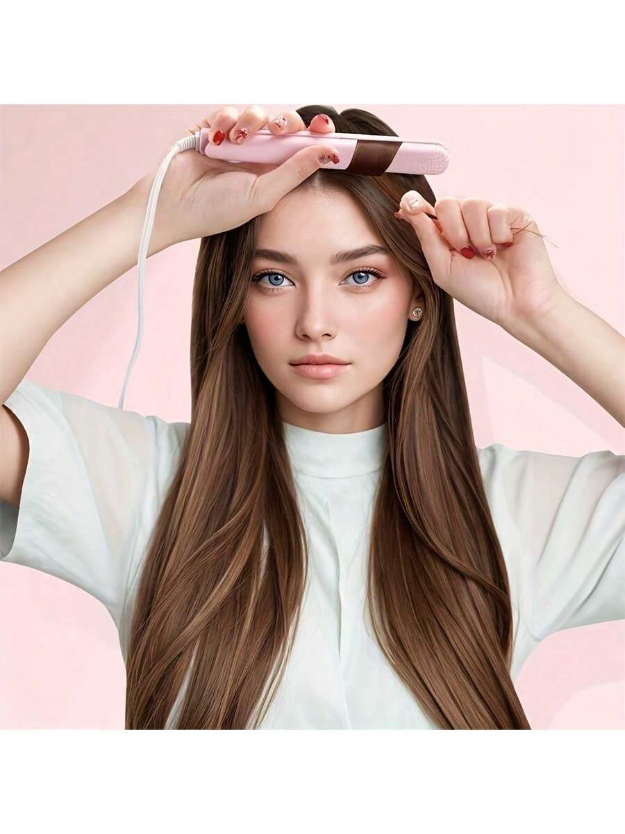  Mini Straightening Iron – Multi‑Color Ceramic Plates, Quick Heat & Bangs Curler