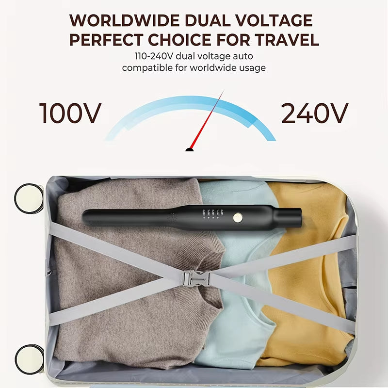 ✨ 2‑in‑1 Mini Hair Straightener & Curler – Fast‑Heating Ceramic Flat Iron for Short Hair & Travel