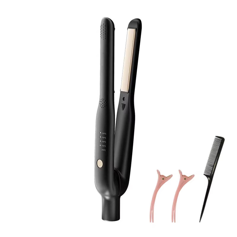 ✨ 2‑in‑1 Mini Hair Straightener & Curler – Fast‑Heating Ceramic Flat Iron for Short Hair & Travel