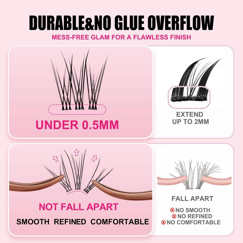 Feather‑Soft Flare Lash Clusters – Waterproof, Long‑Lasting & Beginner‑Friendly Styling Kit
