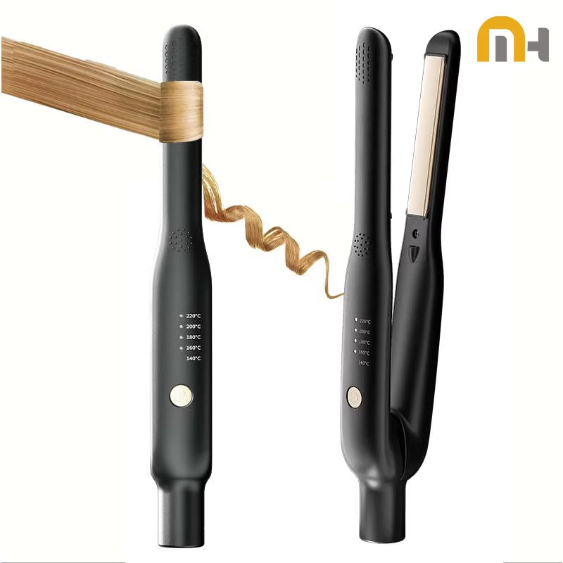 ✨ 2‑in‑1 Mini Hair Straightener & Curler – Fast‑Heating Ceramic Flat Iron for Short Hair & Travel
